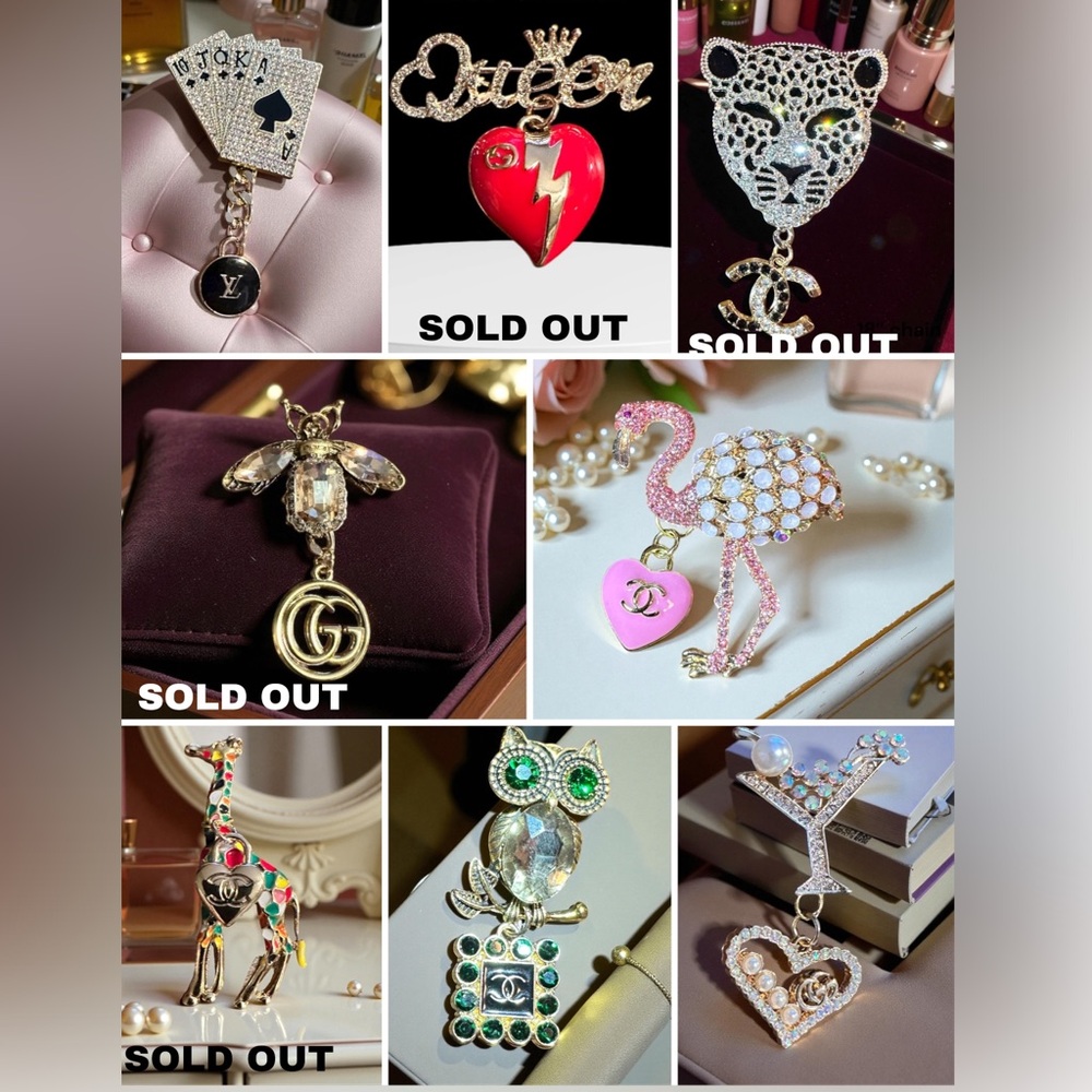 Custom Brooches with Zipperpull Pendants - Picture 4 of 11